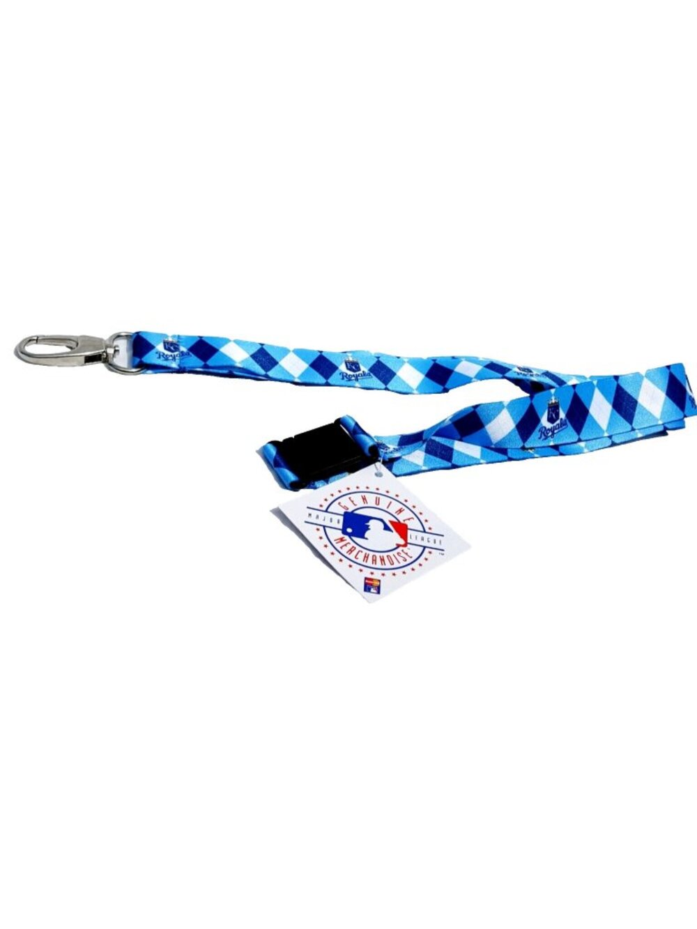 Kansas City Royals Lanyard Keychain Argyle Team Colors with Clip MLB New
